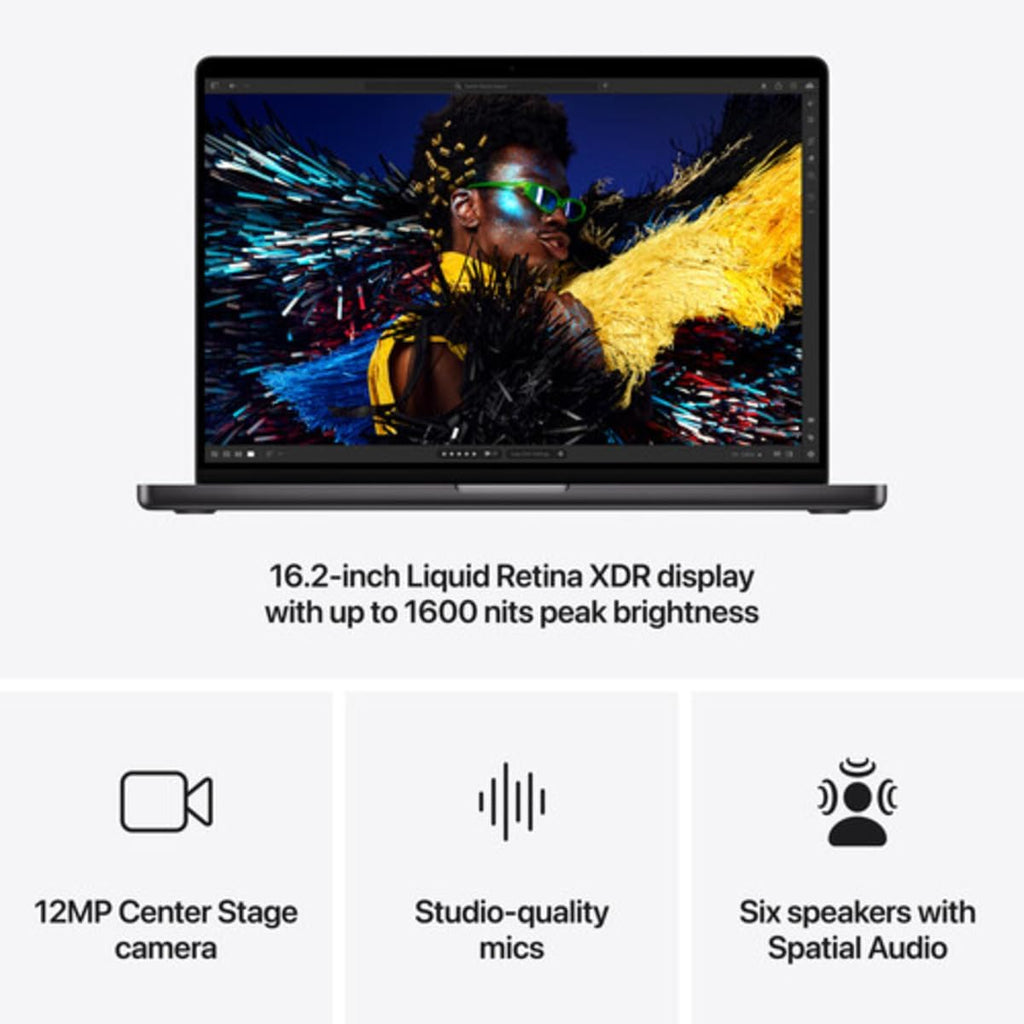 Apple 2024 MacBook Pro with Apple M4 Pro Chip (16-inch, 24GB RAM, 512GB SSD Storage) (QWERTY English) Space Black (Renewed)